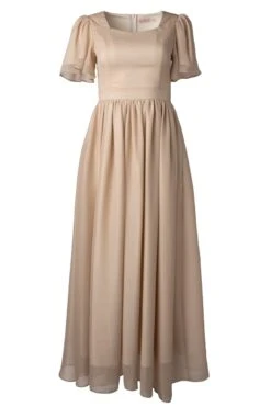 Abbie Dress In Champagne -CINZ Clothing Shop Abbie champagne front 462950