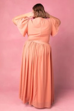 Abbie Dress In Apricot Crush -CINZ Clothing Shop AbbieApricot6 472665