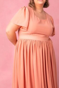 Abbie Dress In Apricot Crush -CINZ Clothing Shop AbbieApricot7 493900