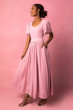 Abbie Dress In Blush -CINZ Clothing Shop AbbieBlush5 924436