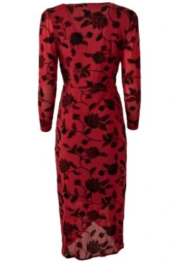 Amaya Burnout Dress In Red - FINAL SALE -CINZ Clothing Shop Amaya red back 2 247247