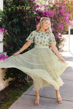 Anastasia Dress In Sage -CINZ Clothing Shop AnastasiaSage Florida SS23 10 357939