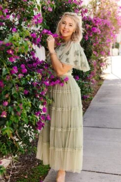 Anastasia Dress In Sage -CINZ Clothing Shop AnastasiaSage Florida SS23 14 367811