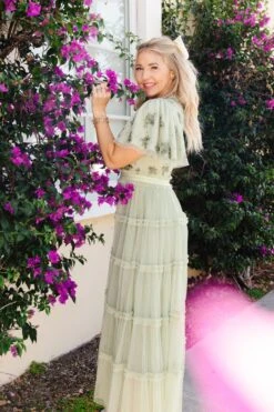 Anastasia Dress In Sage -CINZ Clothing Shop AnastasiaSage Florida SS23 19 419868