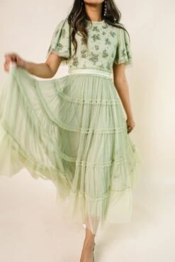Anastasia Dress In Sage -CINZ Clothing Shop AnastasiaSage Studio SS23 09 237472