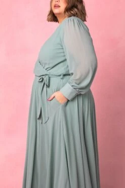 Andie Dress In Sage -CINZ Clothing Shop AndieSage4 116625