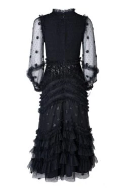 Claire Dress In Black Sequin -CINZ Clothing Shop ClaireBlackSequin back 840107