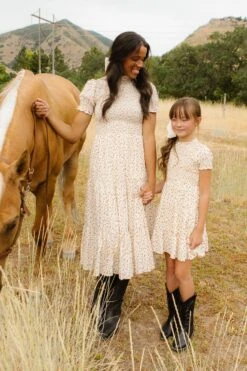 Mini Delia Dress In Ditsy Floral -CINZ Clothing Shop DeliaDitsyFloral QuietMeadows F23 09 154791