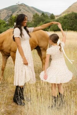 Mini Delia Dress In Ditsy Floral -CINZ Clothing Shop DeliaDitsyFloral QuietMeadows F23 12 893357