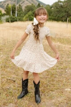 Mini Delia Dress In Ditsy Floral -CINZ Clothing Shop DeliaDitsyFloral QuietMeadows F23 15 467796