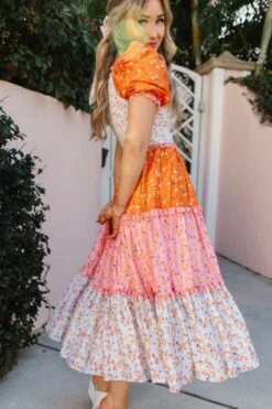 Emily Dress In Sorbet -CINZ Clothing Shop EmilySorbet Florida SS23 20 212418