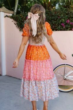 Emily Dress In Sorbet -CINZ Clothing Shop EmilySorbet Florida SS23 21 104409