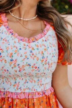 Emily Dress In Sorbet -CINZ Clothing Shop EmilySorbet Florida SS23 32 723366