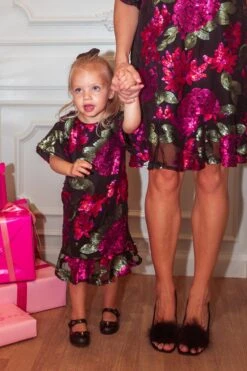 Mini Evelyn Dress In Floral Sequin - FINAL SALE -CINZ Clothing Shop Evelyn TashHome H23 47 872835