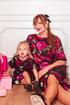 Mini Evelyn Dress In Floral Sequin - FINAL SALE -CINZ Clothing Shop Evelyn TashHome H23 52 888747