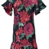 Mini Evelyn Dress In Floral Sequin - FINAL SALE -CINZ Clothing Shop Evelyn mini front 757479