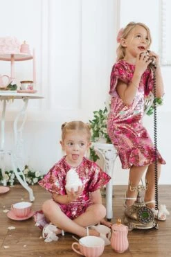 Mini Evelyn Dress In Sequin Hearts -CINZ Clothing Shop Evelyn pinkhearts 8 637325