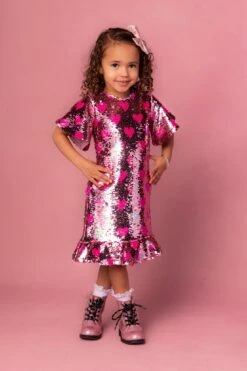 Mini Evelyn Dress In Sequin Hearts -CINZ Clothing Shop EvelynHearts 10