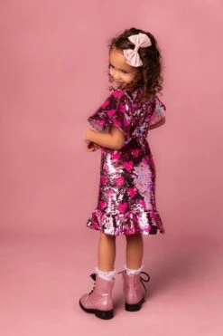 Mini Evelyn Dress In Sequin Hearts -CINZ Clothing Shop EvelynHearts 12