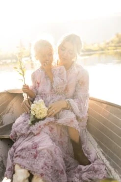 Geneva Dress In Mauve Floral -CINZ Clothing Shop Geneva Mauve 46 632792