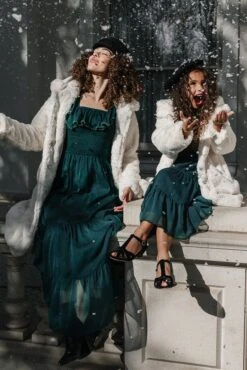 Gracie Dress In Emerald Chiffon - FINAL SALE -CINZ Clothing Shop GracieEmerald Monson W23 05 224896