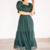 Gracie Dress In Emerald Chiffon - FINAL SALE -CINZ Clothing Shop GracieEmerald Monson W23 17 984947