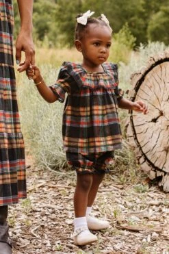 Baby Gracie Dress Set In Plaid - FINAL SALE