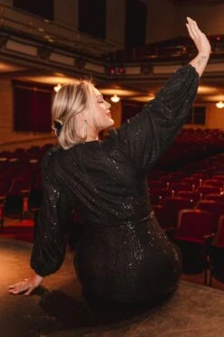 Jagger Dress In Black Sequin - FINAL SALE -CINZ Clothing Shop Holiday2 WEB 01 448973