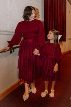 Cosette Midi Dress In Wine - FINAL SALE