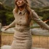 Jackie Dress In Taupe Boucle - FINAL SALE -CINZ Clothing Shop JackieTaupe QuietMeadows F23 03 116974