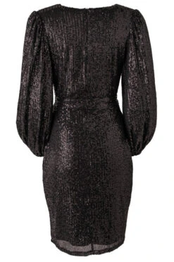Jagger Dress In Black Sequin - FINAL SALE -CINZ Clothing Shop JaggerBlack back 985004