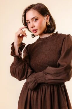 Leena Dress In Java - FINAL SALE -CINZ Clothing Shop LeenaBrown Studio F23 5 795949