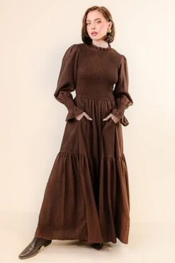 Leena Dress In Java - FINAL SALE -CINZ Clothing Shop LeenaBrown Studio F23 8 224964