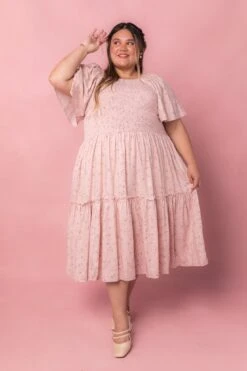 Lennon Dress In Dusty Pink -CINZ Clothing Shop LennonPink Studio 3
