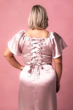 Maddie Dress In Blush Satin -CINZ Clothing Shop MaddieBlush8 474733