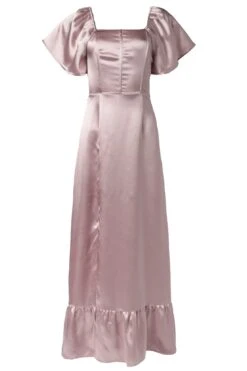 Maddie Dress In Blush Satin -CINZ Clothing Shop MaddieDressinBlushSatin2