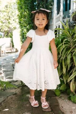 Mini Marigold Dress In White Eyelet -CINZ Clothing Shop Marigold7 913084