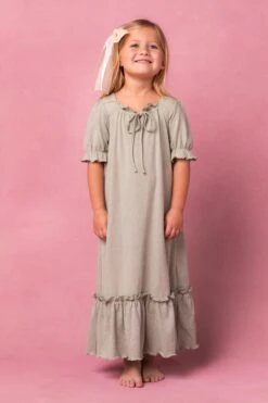 Mini Petra Short Sleeve Night Dress In Green