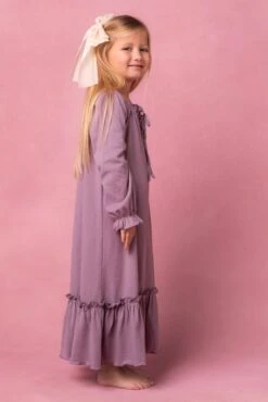 Mini Petra Long Sleeve Night Dress In Purple -CINZ Clothing Shop MiniNightgownPurple Studio Spring24 3