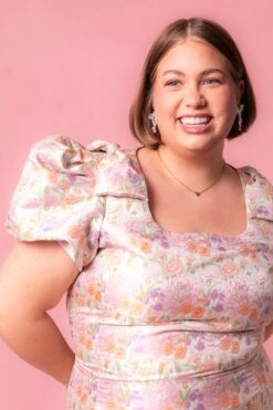 Nina Bow Dress In Pastel Jacquard -CINZ Clothing Shop NinaPastel Studio Spring1 13 915463