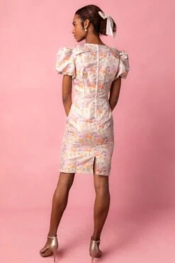 Nina Bow Dress In Pastel Jacquard -CINZ Clothing Shop NinaPastel Studio Spring1 5 581780