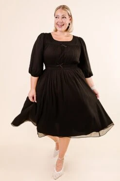 Do-Re-Mi Dress In Black - FINAL SALE -CINZ Clothing Shop Noir Collection 090 634791