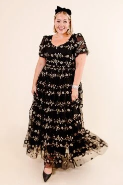 Athena Dress In Black - FINAL SALE -CINZ Clothing Shop Noir Collection 109 328915