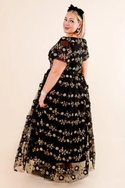 Athena Dress In Black - FINAL SALE -CINZ Clothing Shop Noir Collection 110 688440