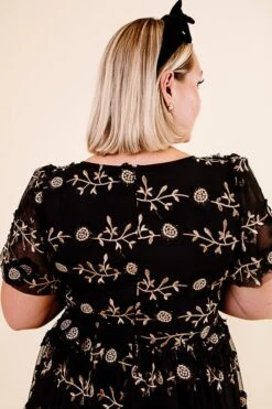 Athena Dress In Black - FINAL SALE -CINZ Clothing Shop Noir Collection 112 608757