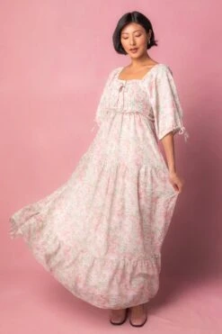 Nora Dress In Spring Watercolor -CINZ Clothing Shop NoraWatercolor Studio Easter24 04 558122