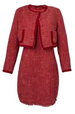 Reese Dress In Red - FINAL SALE -CINZ Clothing Shop ReeseDressRedTweed