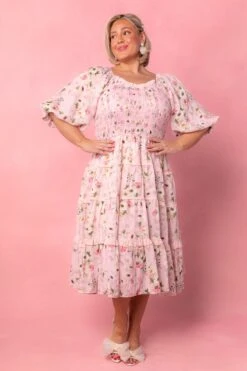 Roselyn Dress In Pink -CINZ Clothing Shop RoselynPinkStudio 1