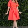 Sage Dress In Coral - FINAL SALE -CINZ Clothing Shop SageinCoral StGeorge SS23 40 928509