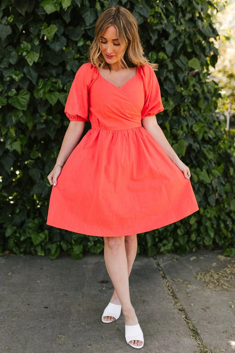 Sage Dress In Coral - FINAL SALE 10 Sage Dress In Coral - FINAL SALE - Image 8